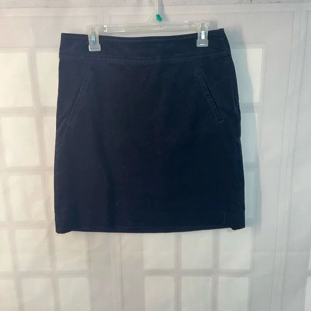 Talbots navy blue mini corduroy skirt size 6